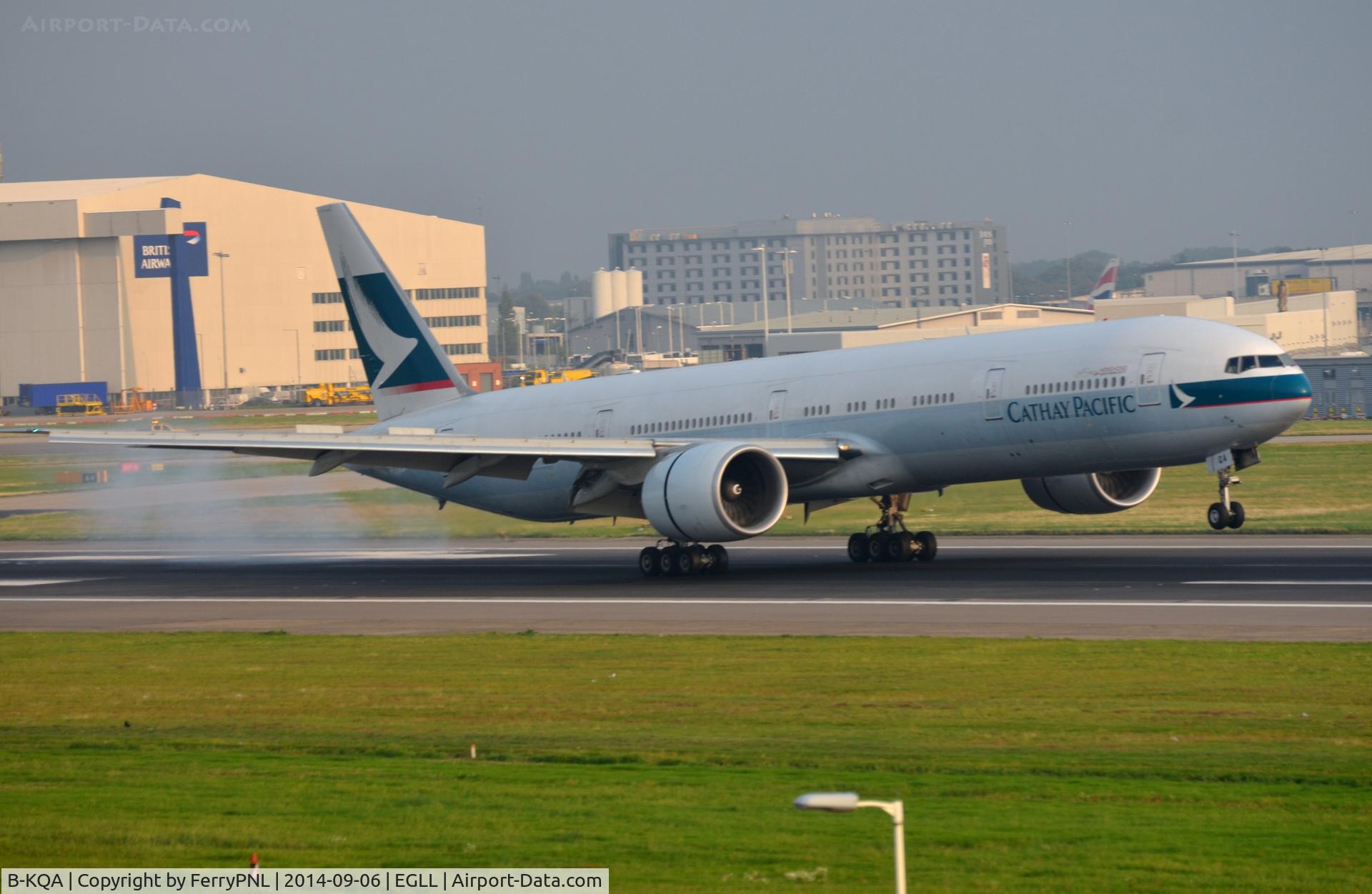 B-KQA, 2012 Boeing 777-367/ER C/N 37898, CX B773 landing in LHR