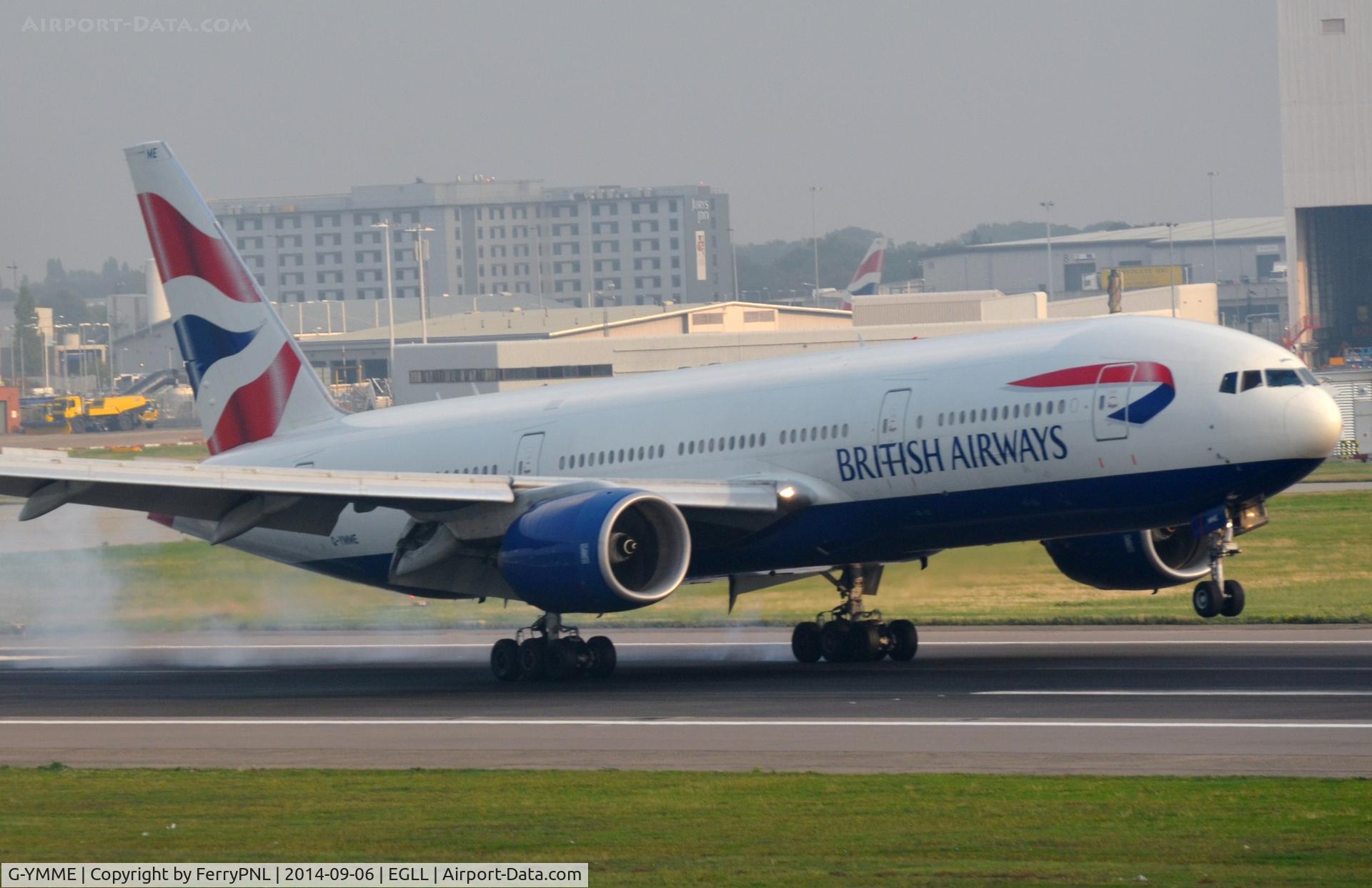 G-YMME, 2000 Boeing 777-236/ER C/N 30306, Yummie landing!