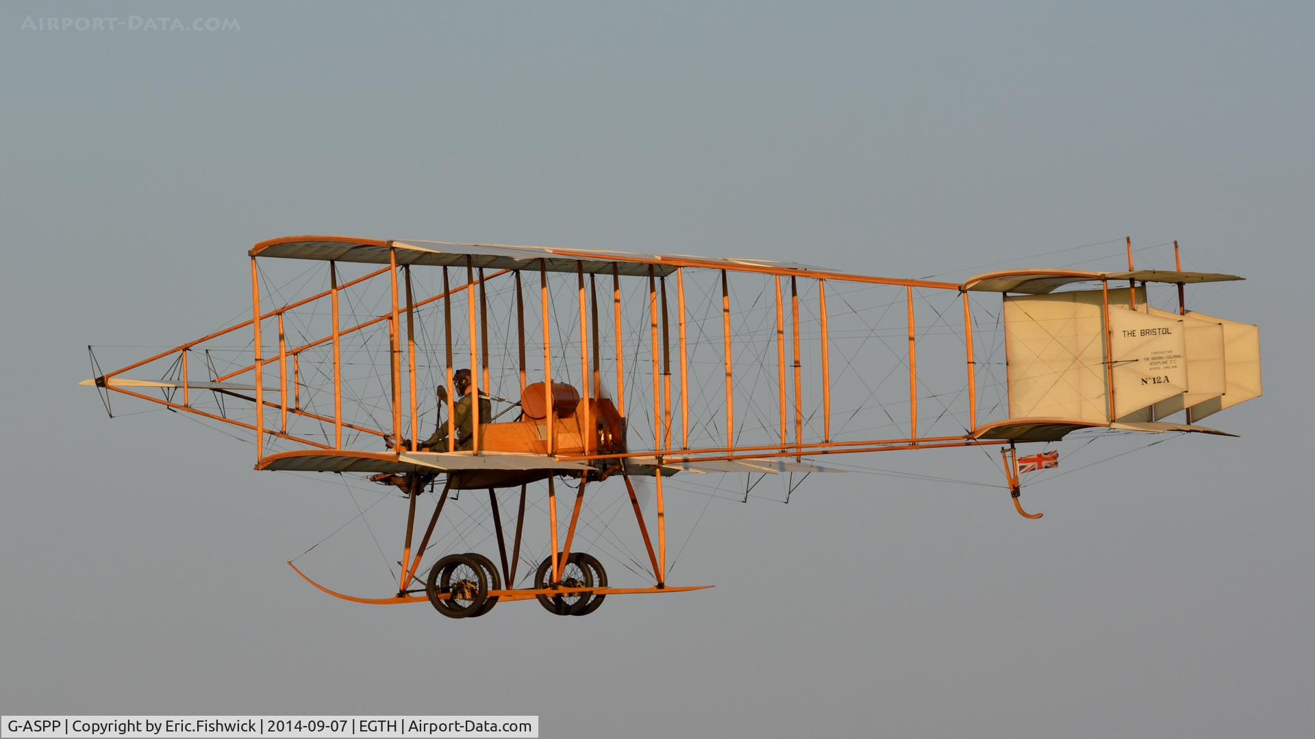 G-ASPP, 1964 Bristol Boxkite Replica C/N BM.7279, 41. G-ASPP in display mode at the glorious Shuttleworth Pagent Airshow, Sep. 2014.
