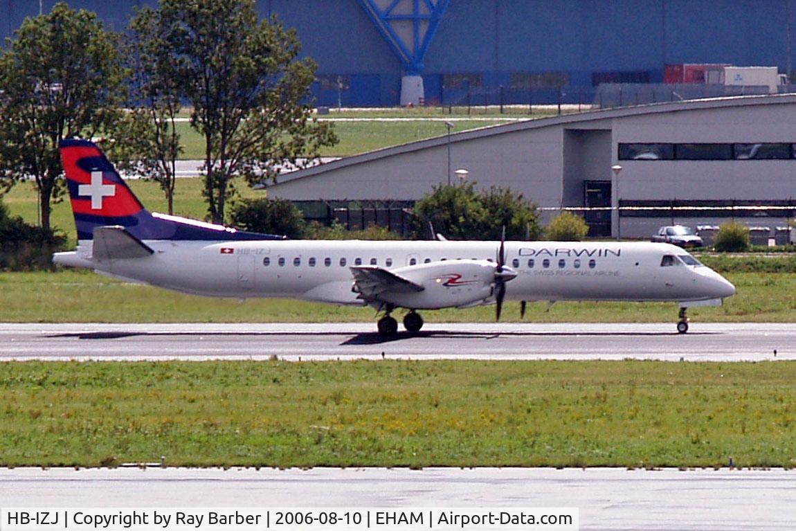 HB-IZJ, 1995 Saab 2000 C/N 2000-015, SAAB 2000 [015] (Darwin Airlines) Schiphol~PH 10/08/2006