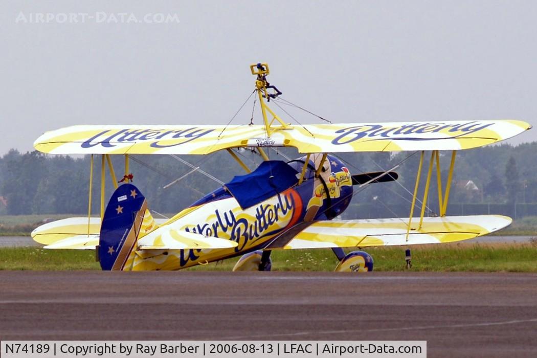 N74189, 1941 Boeing PT-17/R985 Kaydet (A75N1) C/N 75-717, Boeing Stearman N2S-1 Kaydet [75-717] (Aerosuperbatics) Calais~F 13/08/2006