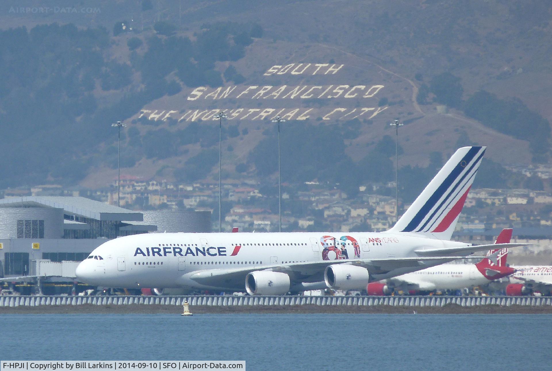 F-HPJI, 2013 Airbus A380-861 C/N 115, Arriving at San Francisco Airport.