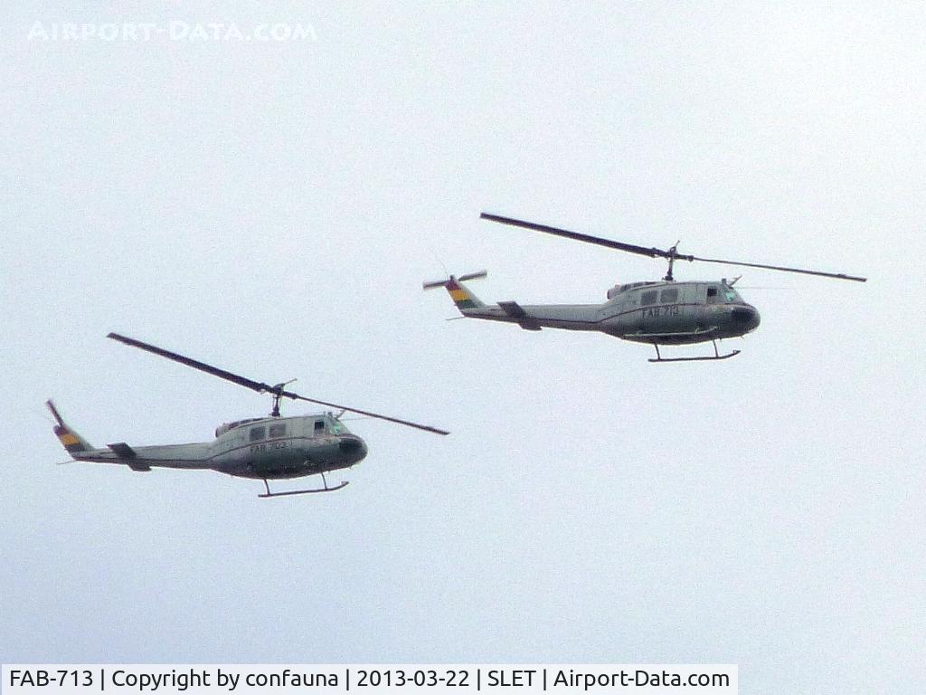 FAB-713, 1967 Bell UH-1H Iroquois C/N 9390, FAB-713 & FAB-703 over Santa Cruz