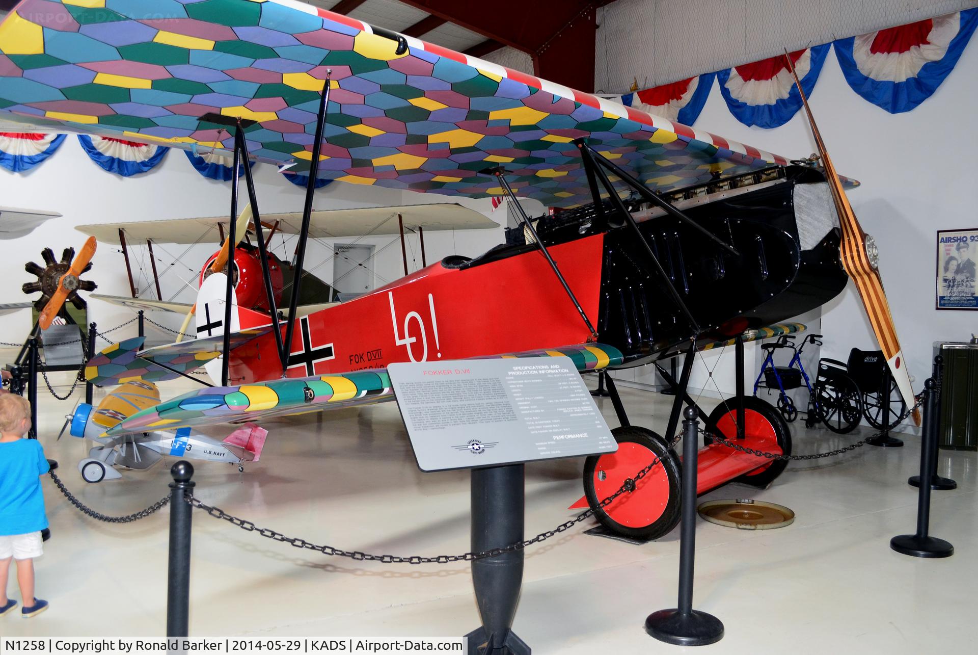 N1258, 1990 Fokker D-VII Replica C/N 1 (N1258), Cavanaugh Flight Museum, Addison, TX