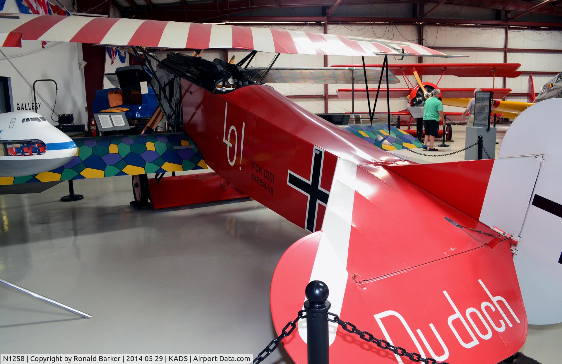N1258, 1990 Fokker D-VII Replica C/N 1 (N1258), Cavanaugh Flight Museum, Addison, TX