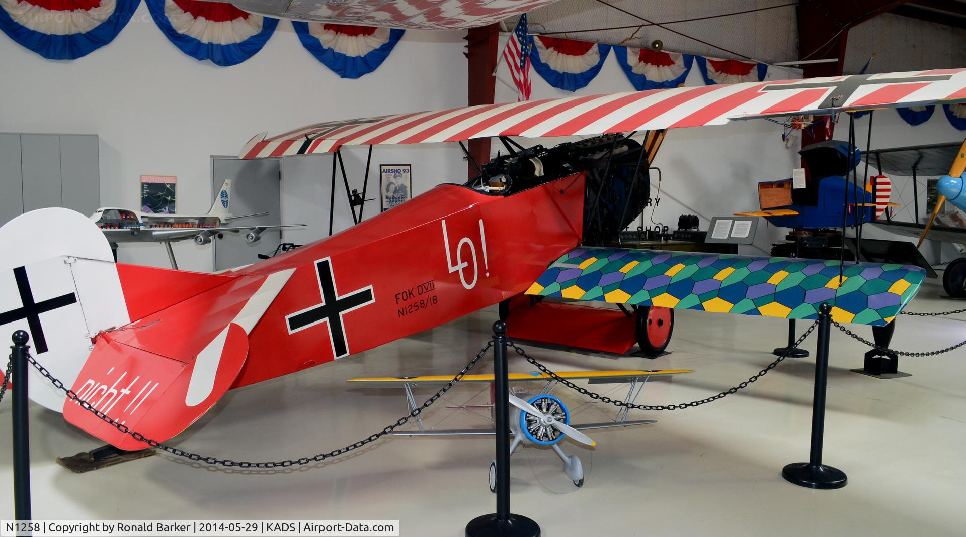N1258, 1990 Fokker D-VII Replica C/N 1 (N1258), Cavanaugh Flight Museum, Addison, TX