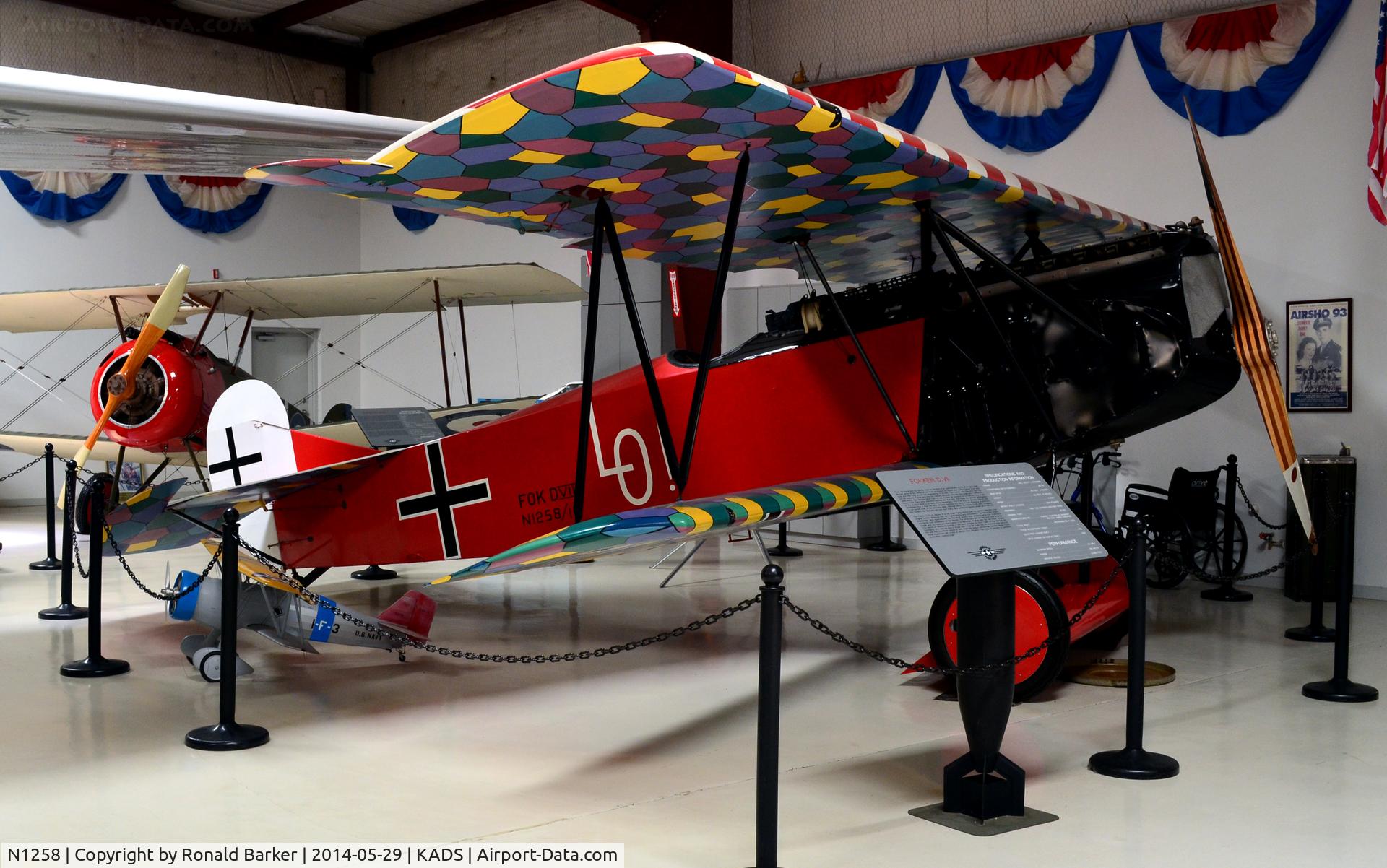 N1258, 1990 Fokker D-VII Replica C/N 1 (N1258), Cavanaugh Flight Museum, Addison, TX