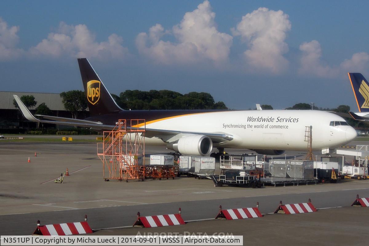 N351UP, 2012 Boeing 767-34AF/ER C/N 37874, At Changi