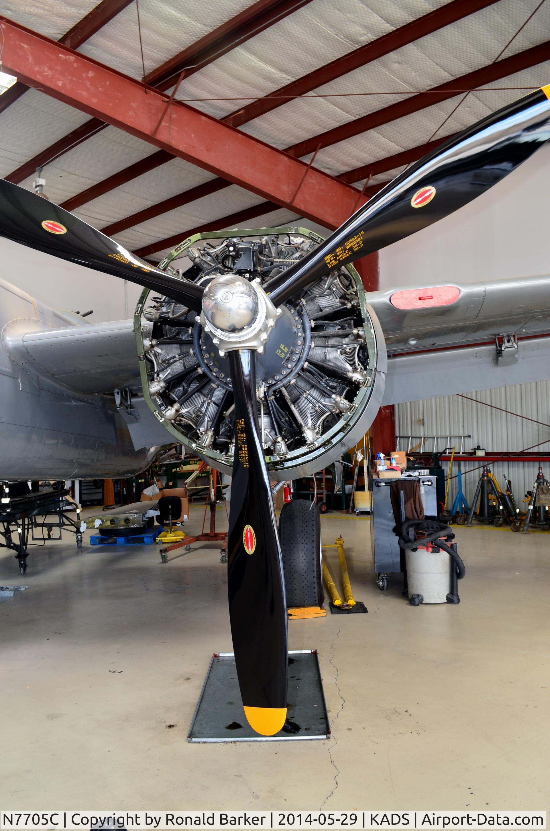 N7705C, 1944 Douglas A-26C Invader C/N 28989, Left engine, Cavanaugh Flight Museum, Addison, TX
