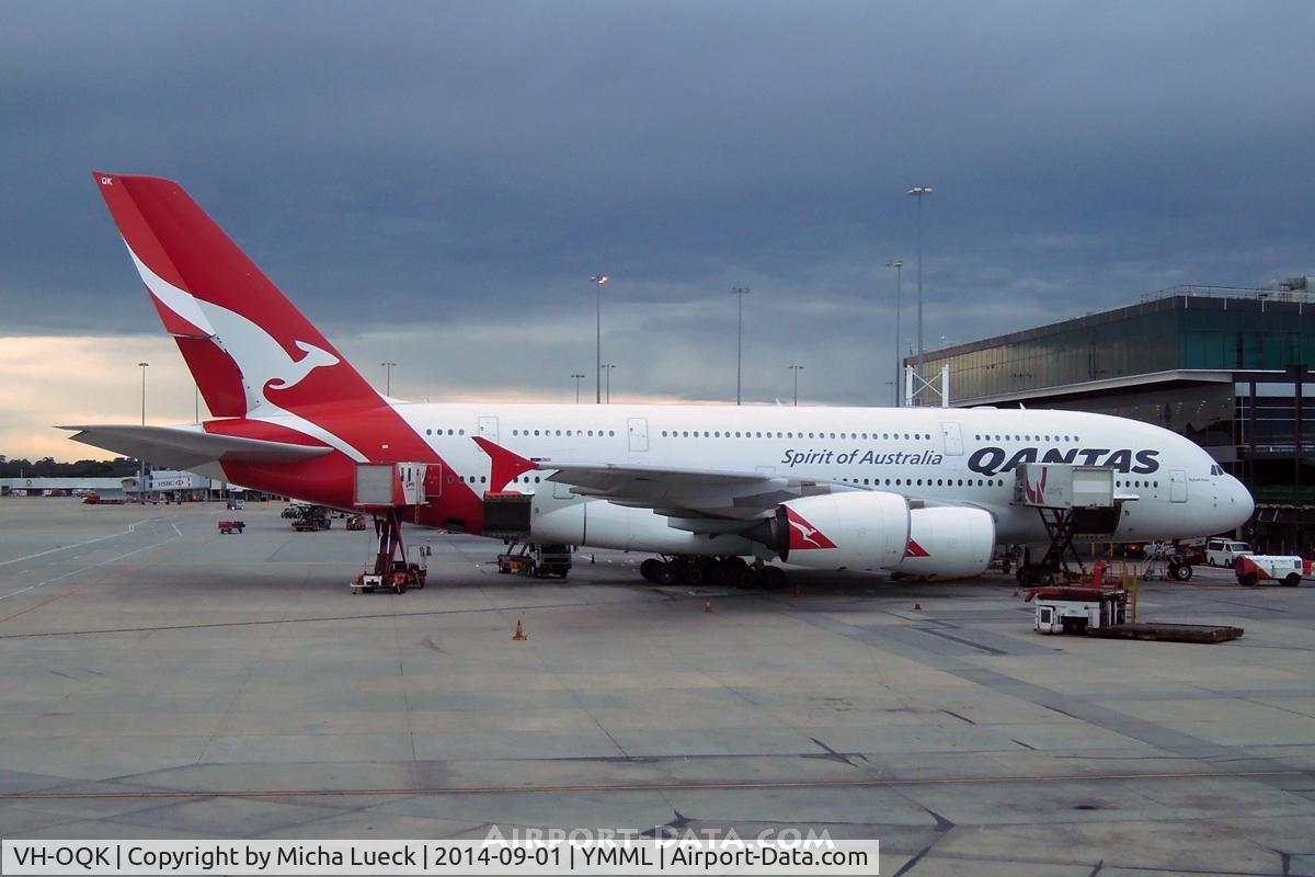 VH-OQK, 2011 Airbus A380-842 C/N 063, At Tullamarine
