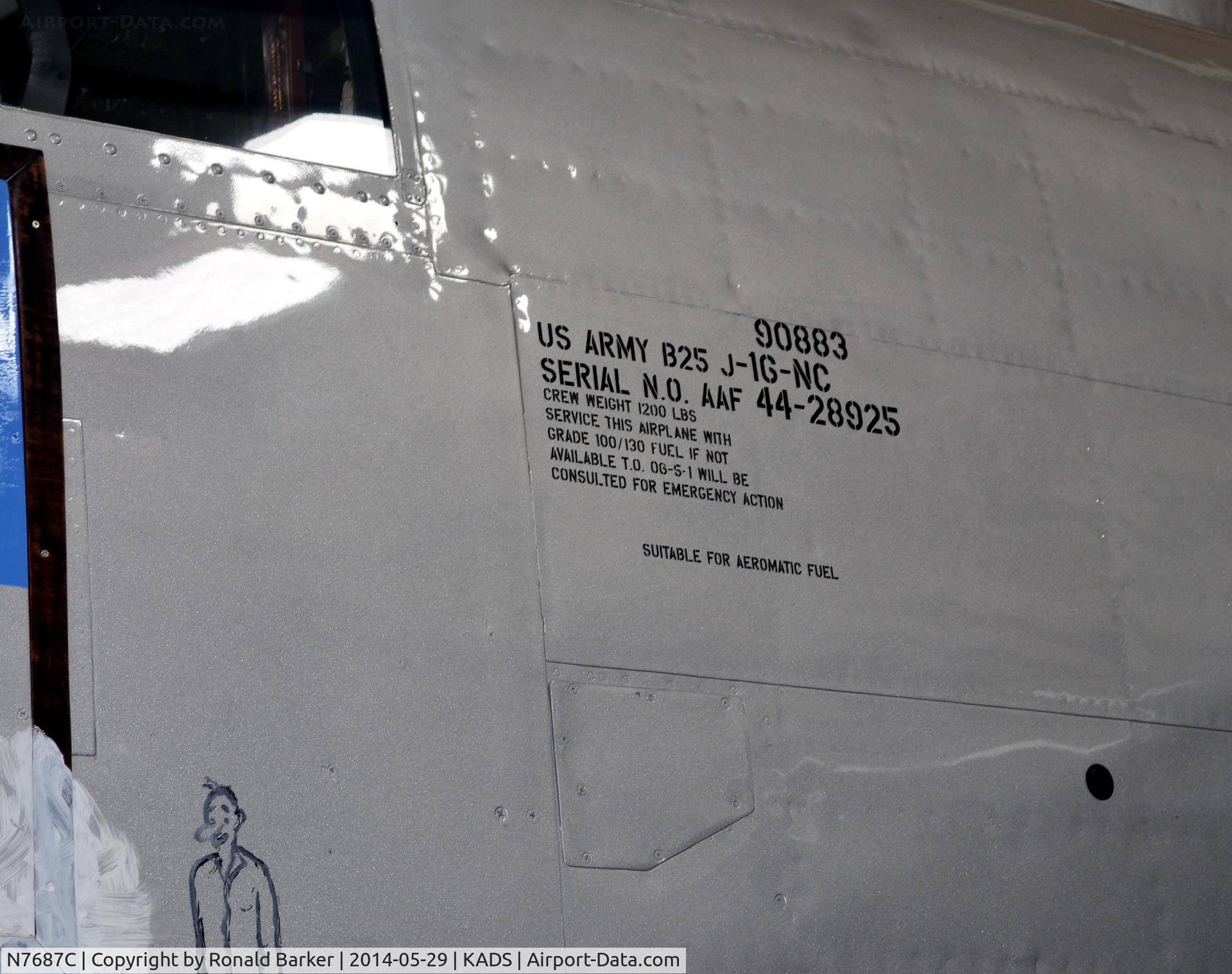N7687C, 1944 North American TB-25N Mitchell C/N 108-32200, Cavanaugh Flight Museum, Addison, TX