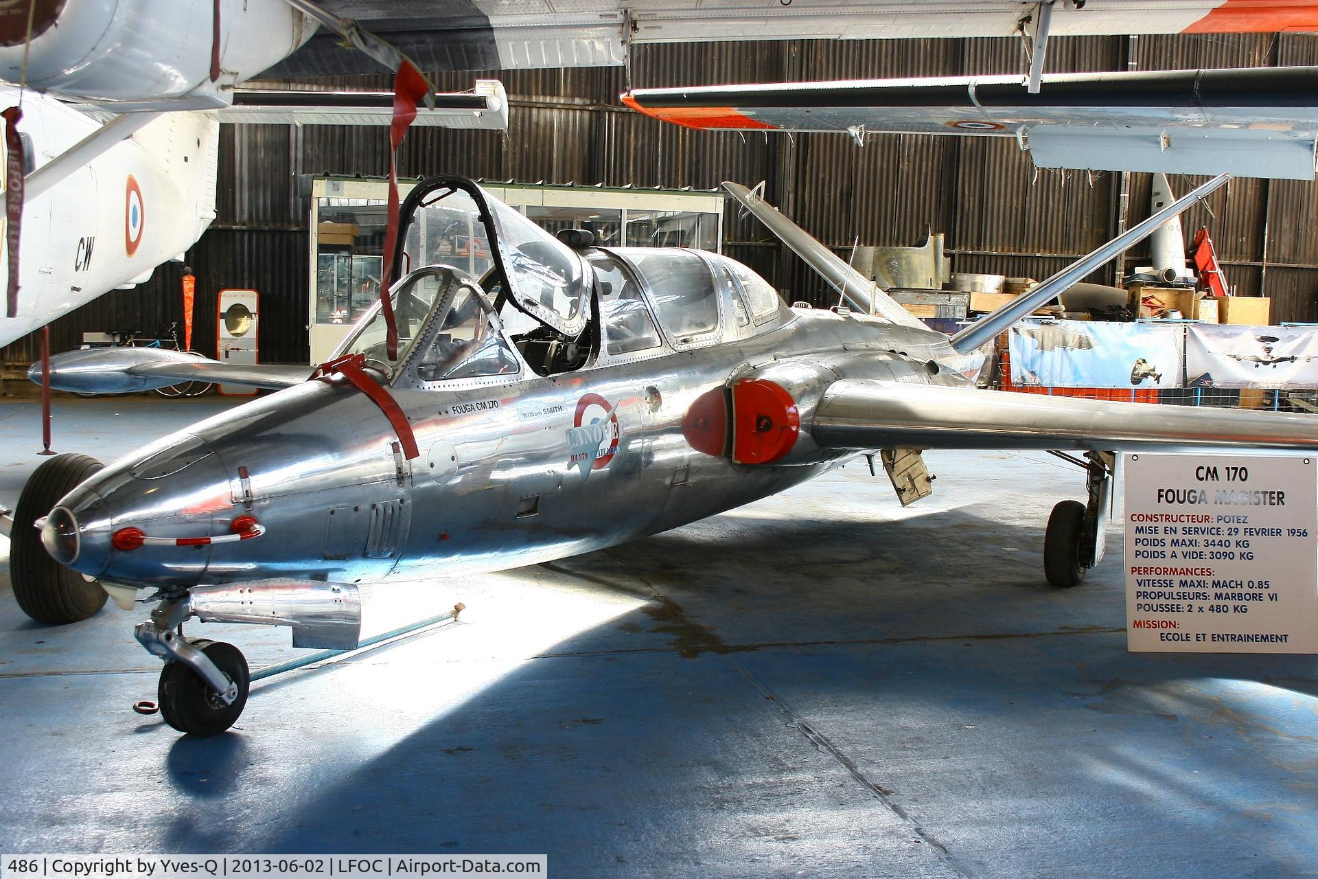 486, Fouga CM-170R Magister C/N 486, Fouga CM-170R Magister, Canopée Museum Châteaudun Air Base 279 (LFOC)