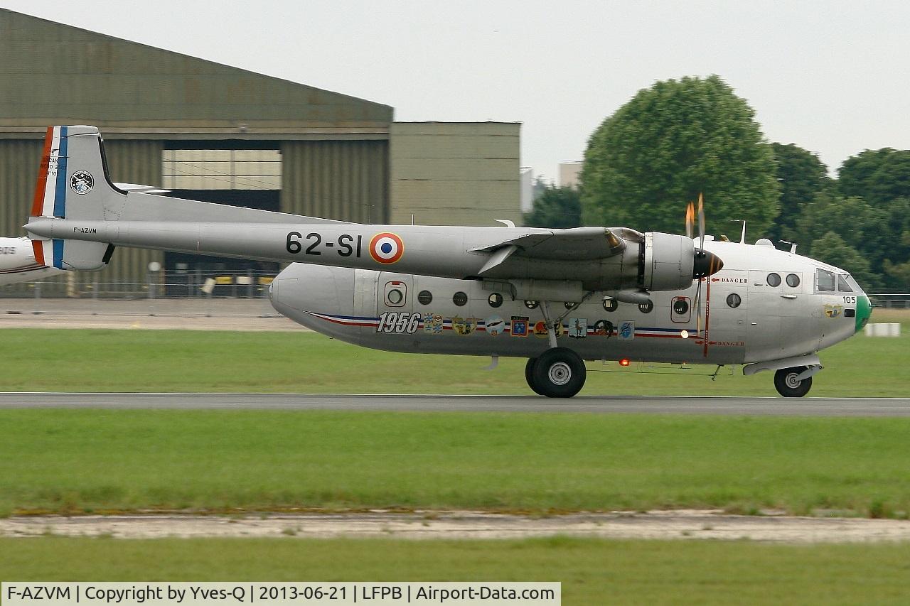 F-AZVM, 1956 Nord N-2501F Noratlas C/N 105, Nord N-2501F Noratlas, Landing rwy 03, Paris-Le Bourget Air Show 2013