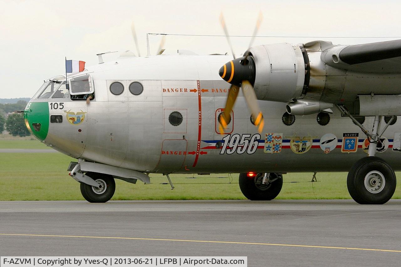 F-AZVM, 1956 Nord N-2501F Noratlas C/N 105, Nord N-2501F Noratlas, Taxiing after landing rwy 03, Paris-Le Bourget Air Show 2013