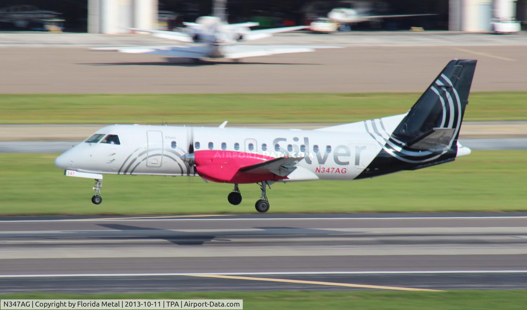 N347AG, 1998 Saab 340B C/N 340B-447, Silver Saab 340B