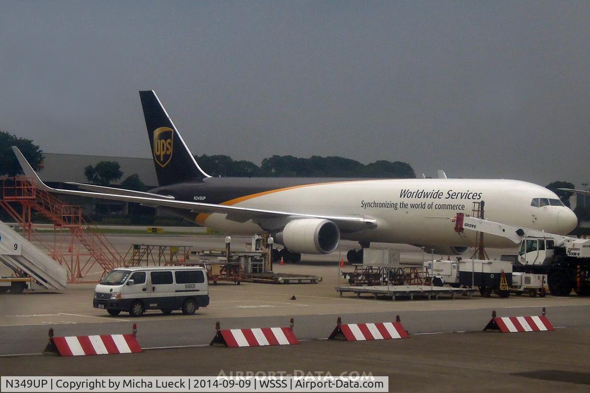 N349UP, 2012 Boeing 767-34AF/ER C/N 37947, At Changi