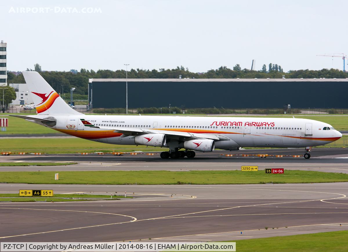 PZ-TCP, 1994 Airbus A340-312 C/N 049, Takeoff to Paramaribo.