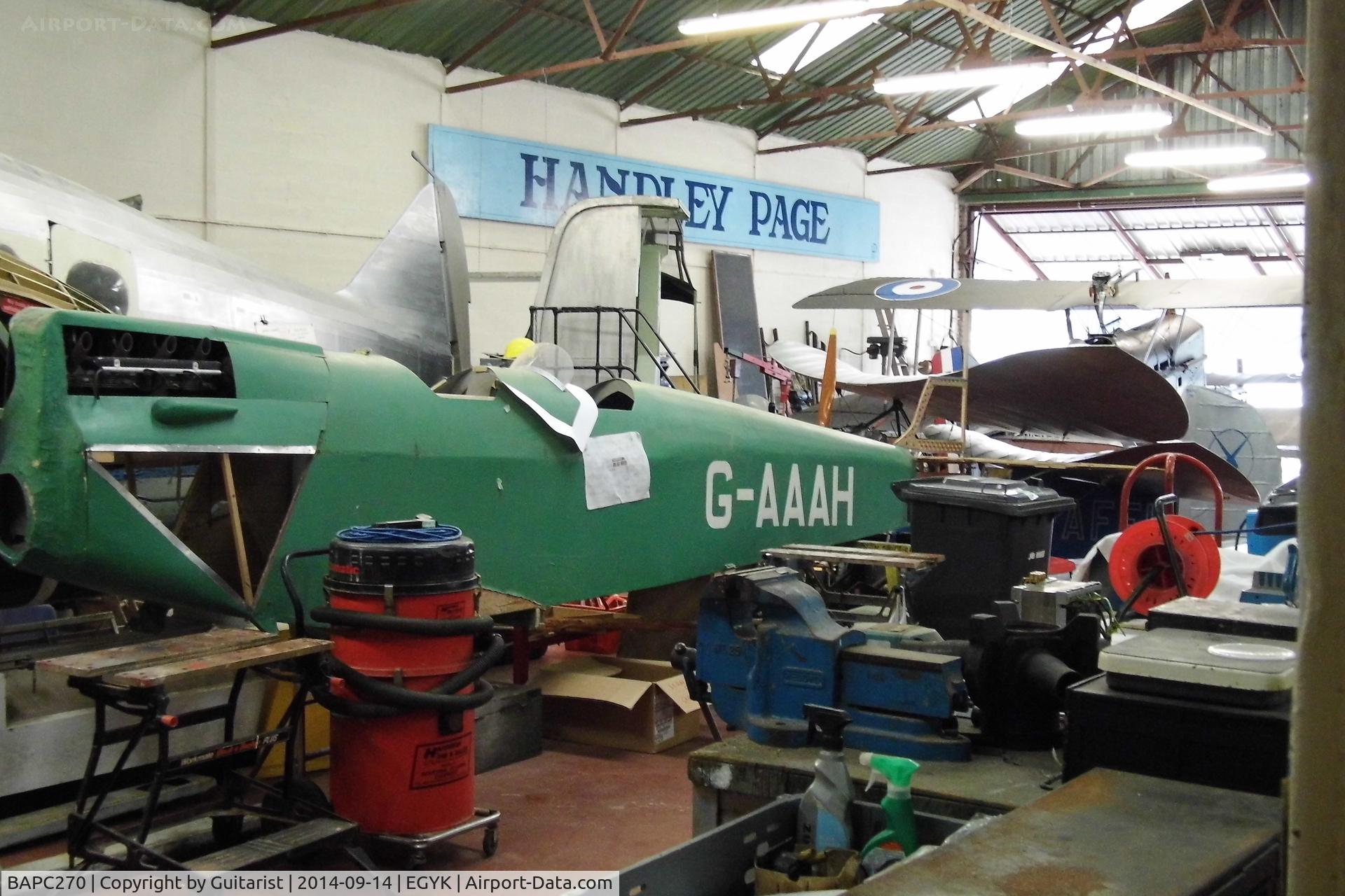 BAPC270, De Havilland DH-60G Gypsy Moth Replica C/N BAPC270, Being restored at the York Air Museum