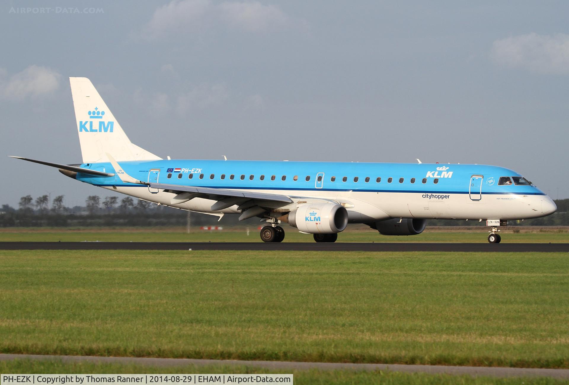 PH-EZK, 2009 Embraer 190LR (ERJ-190-100LR) C/N 19000326, KLM Emb190