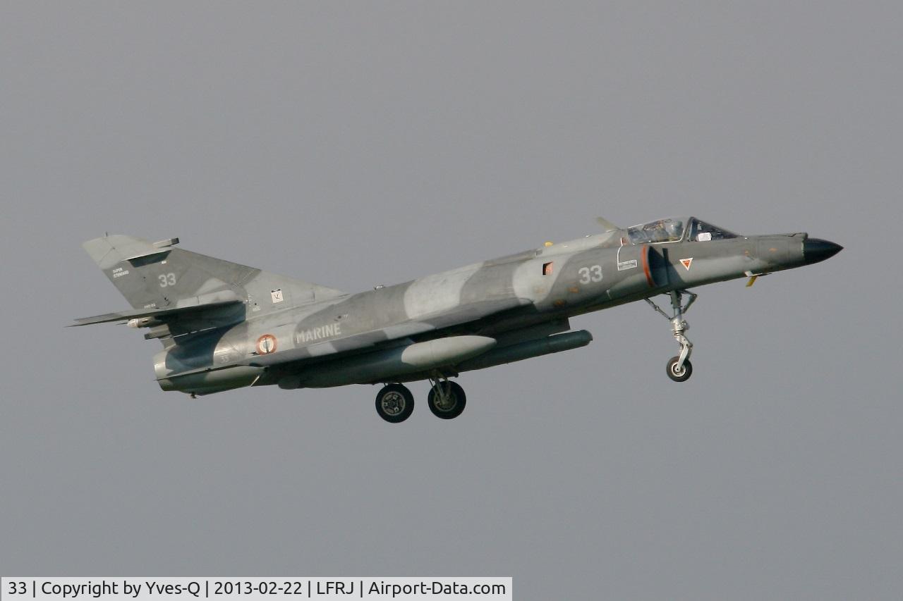 33, Dassault Super Etendard C/N 33, French Naval Aviation Dassault Super Etendard M (SEM), Short Approach Rwy 08, Landivisiau Naval Air Base (LFRJ)