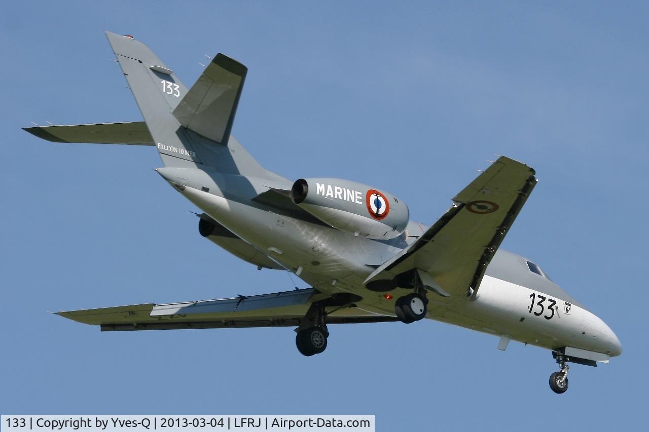 133, 1978 Dassault Falcon 10MER C/N 133, French Naval Aviation Dassault Falcon 10MER, Short approach rwy 08, Landivisiau Naval Air Base (LFRJ)