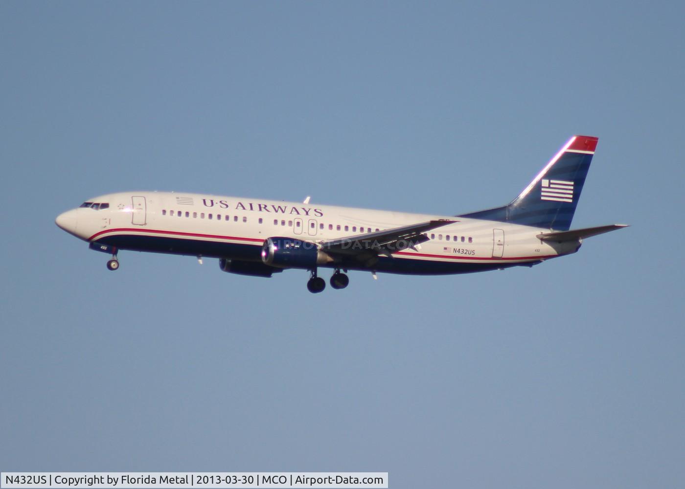N432US, 1990 Boeing 737-4B7 C/N 24554, US Airways 737-400