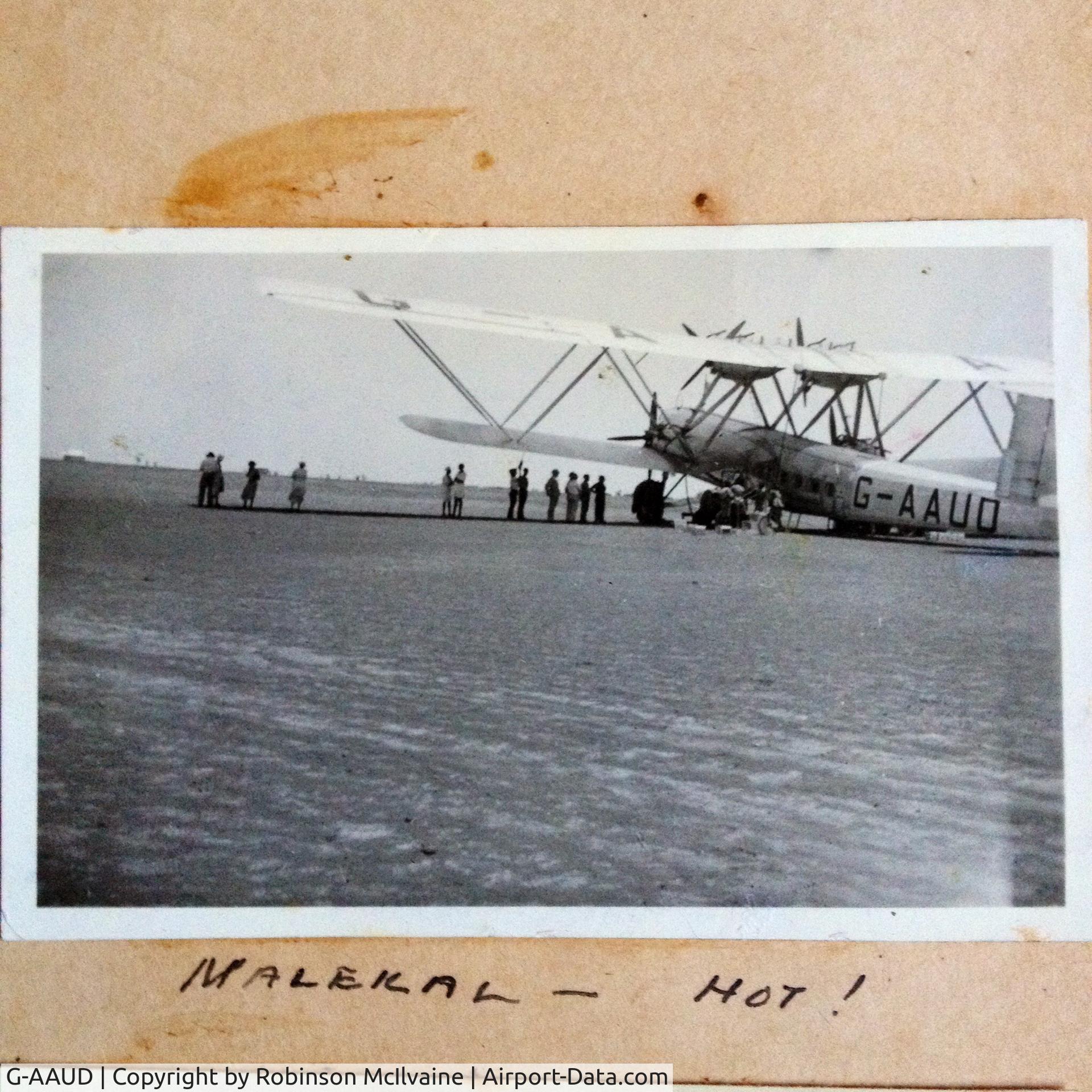 G-AAUD, 1930 Handley Page H.P.42W Western C/N 42/3, 1937, Malakal, Sudan