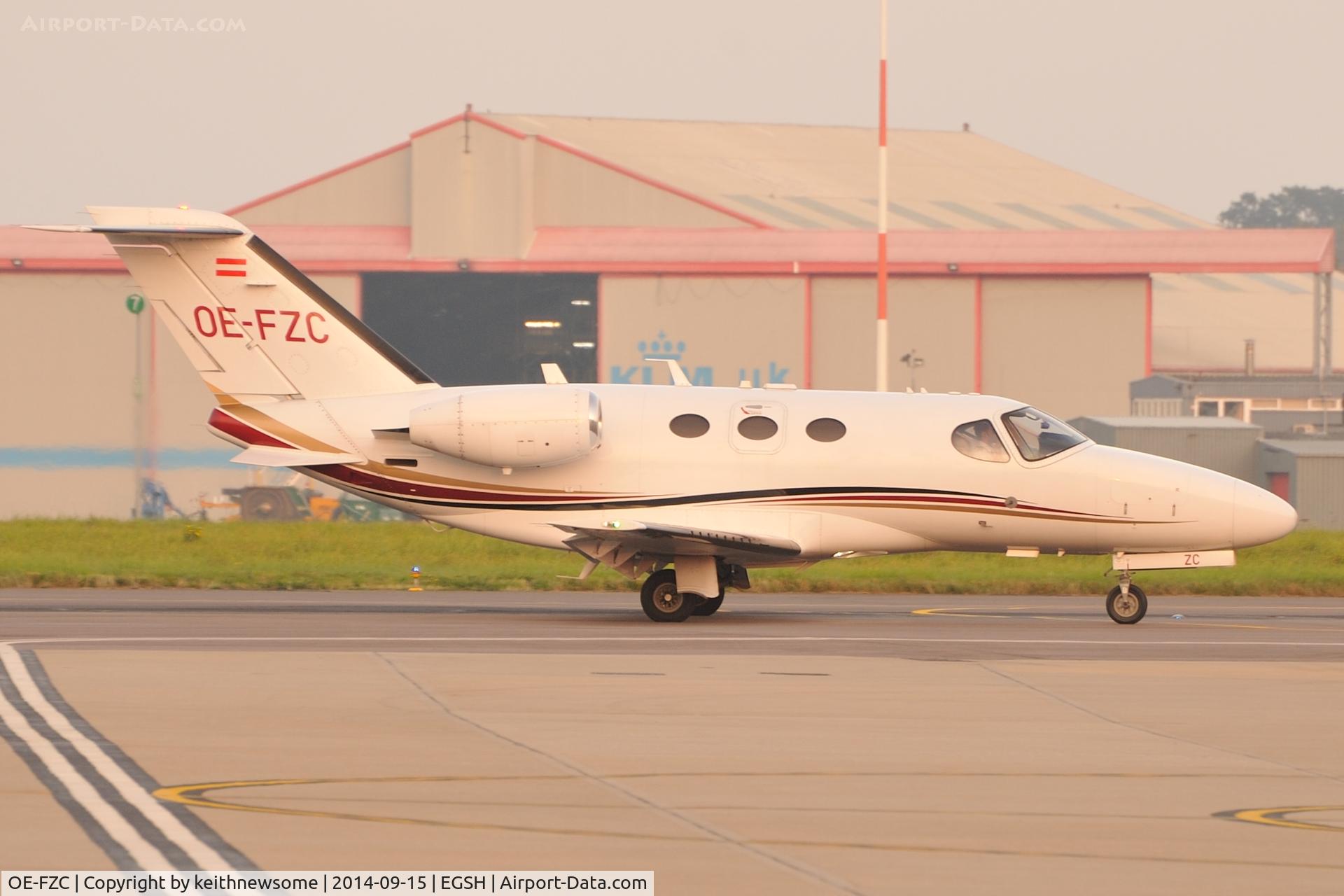 OE-FZC, 2009 Cessna 510 Citation Mustang Citation Mustang C/N 510-0196, Sunset Arrival.