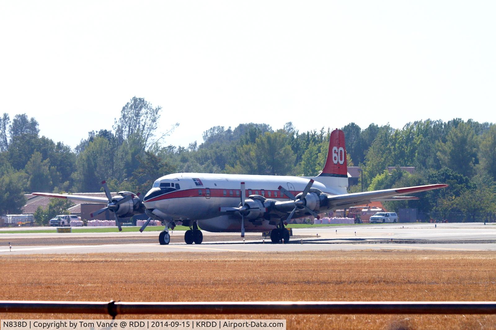 N838D, 1958 Douglas DC-7B C/N 45347, Boles Fire Aircraft 2014 ( Weed CA fire 9-15-2014)