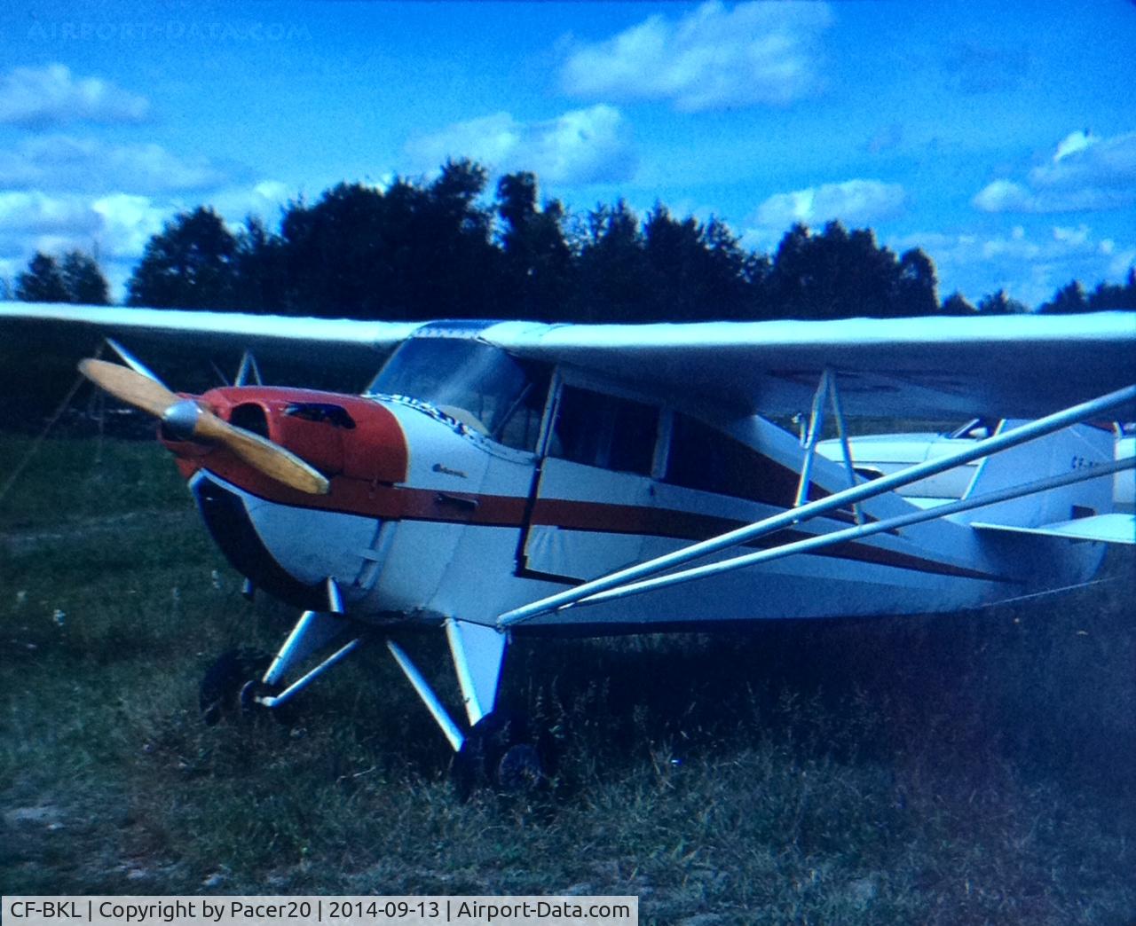 CF-BKL, 1938 Aeronca 50-C C/N C 2038, Not sure if this CF-BKL? But perhaps the owner could verify. My father took this picture back in 1974 in Ontario. I believe it was taken either in Orangeville or Peterborough. This is a kodachrome slide.