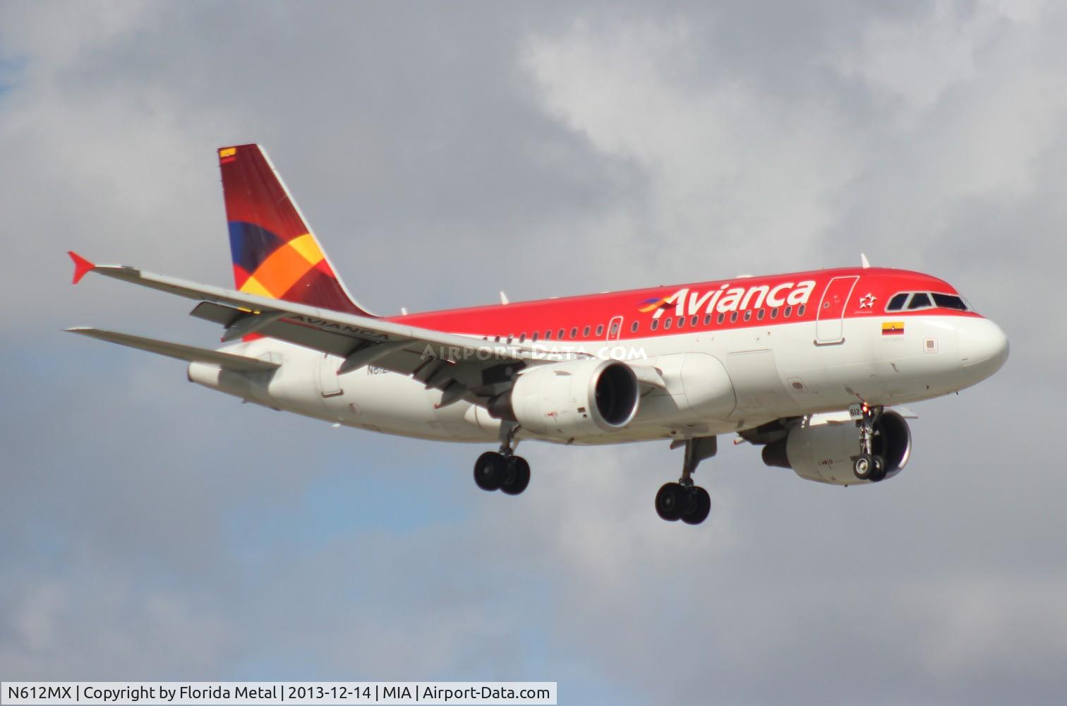 N612MX, 2001 Airbus A319-112 C/N 1612, Avianca A319