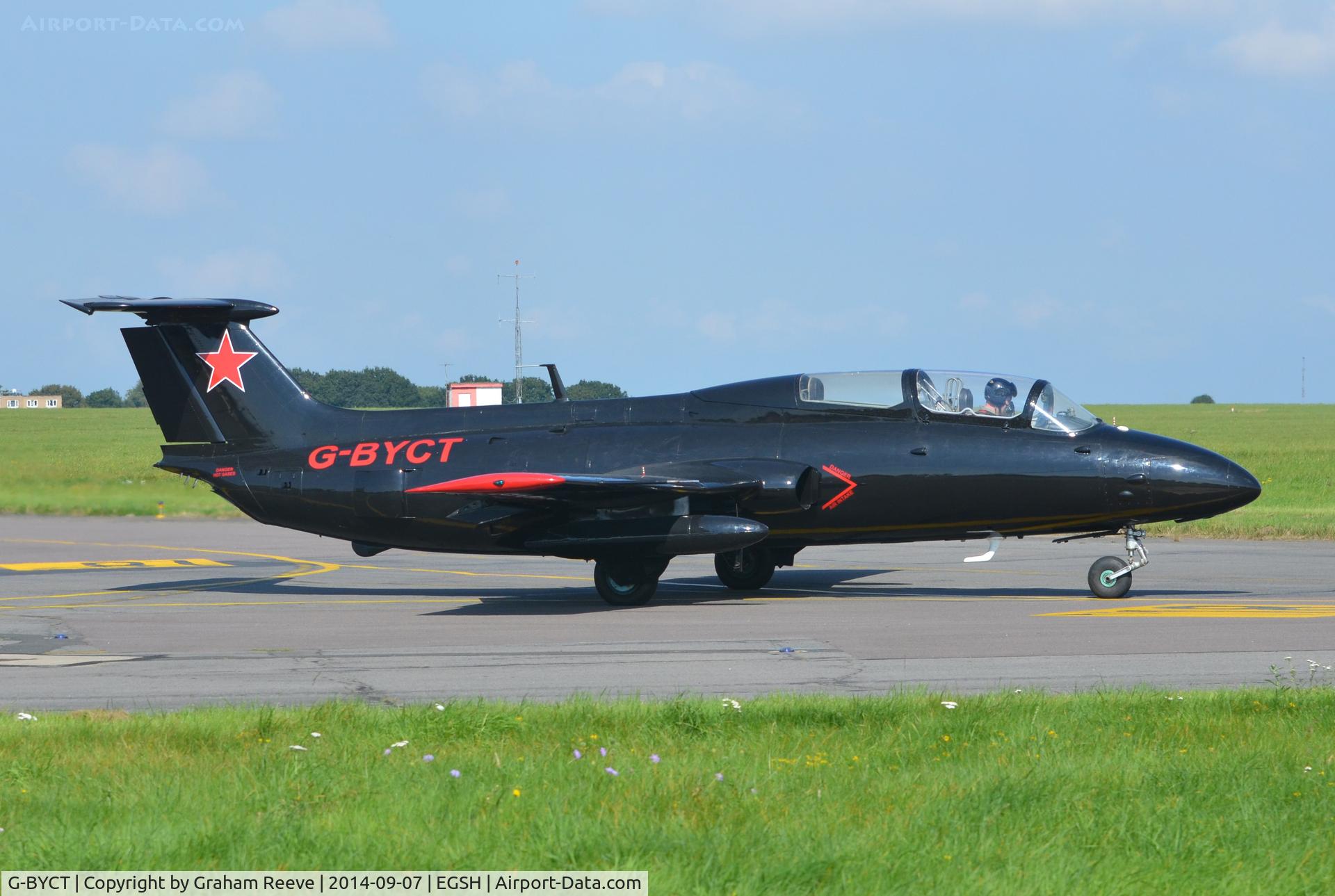 G-BYCT, 1973 Aero L-29 Delfin C/N 395142, About to depart.