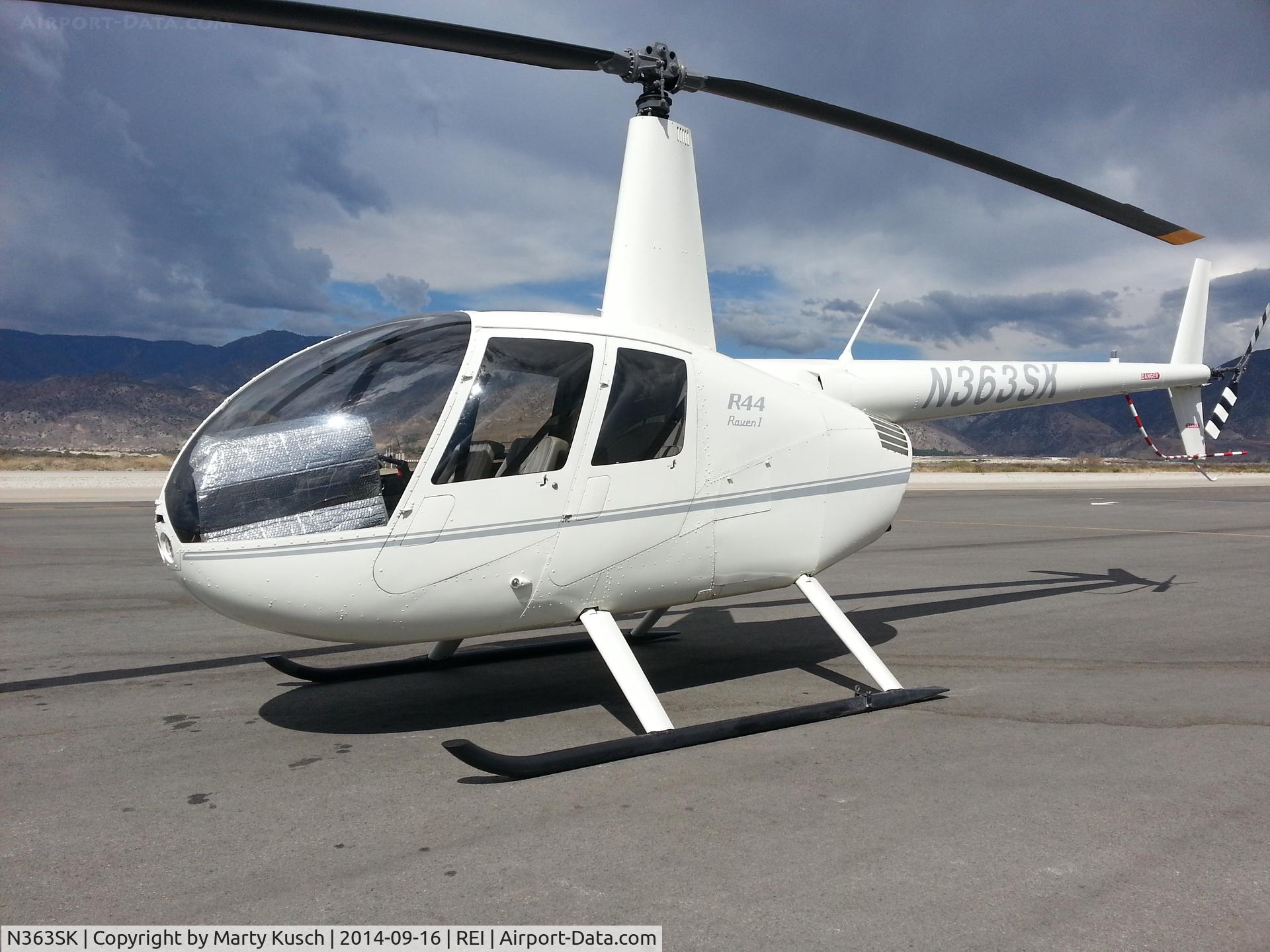 N363SK, Robinson R44 C/N 2164, On the ramp at Redlands.