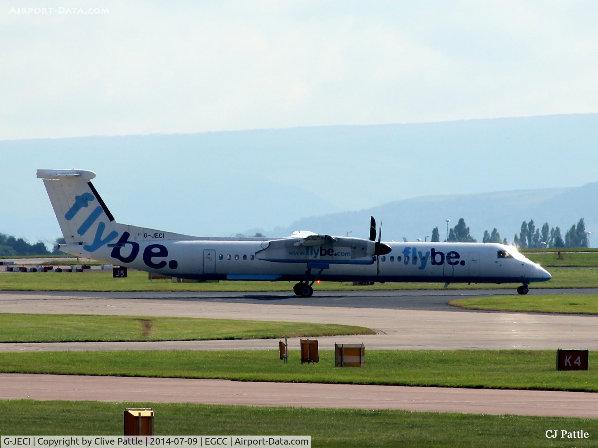 G-JECI, 2005 De Havilland Canada DHC-8-402Q Dash 8 C/N 4105, In action at EGCC