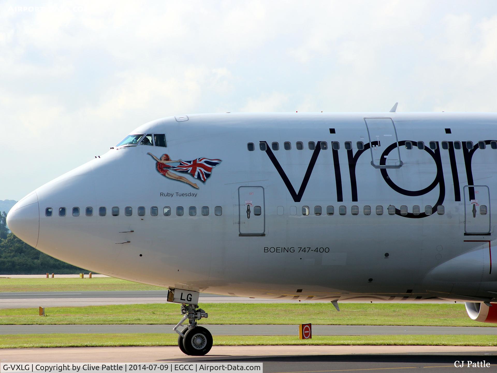 G-VXLG, 1998 Boeing 747-41R C/N 29406, Nose close-up of Ruby Tuesday