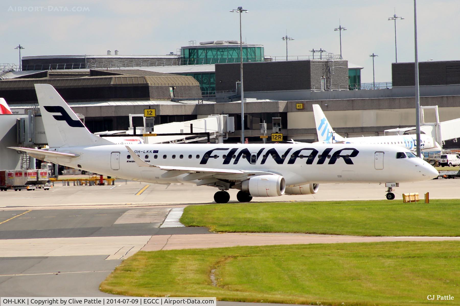 OH-LKK, 2007 Embraer 190LR (ERJ-190-100LR) C/N 19000127, Manchester departure from the gate