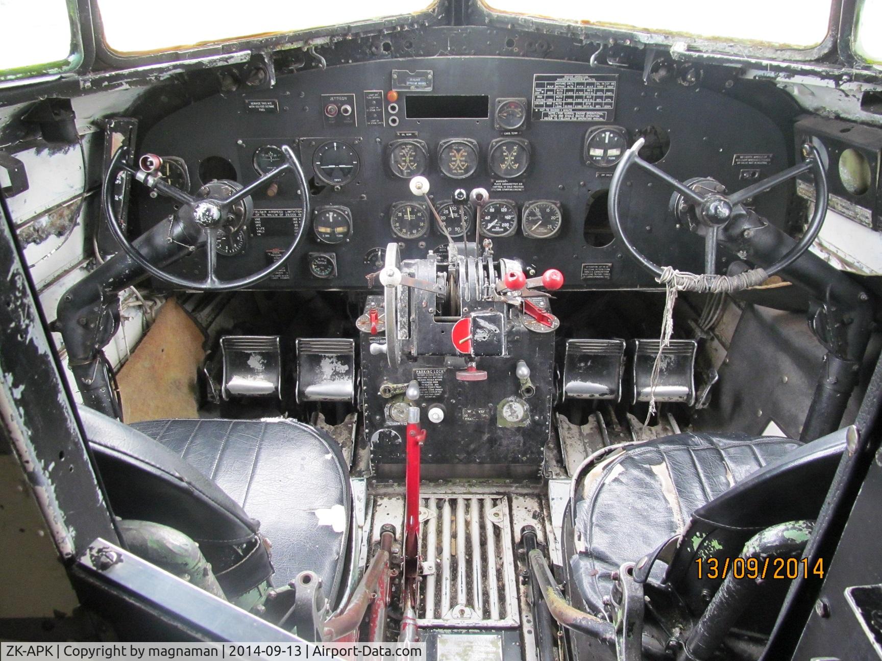 ZK-APK, 1945 Douglas C-47B Skytrain C/N 34227, nice view into cockpit