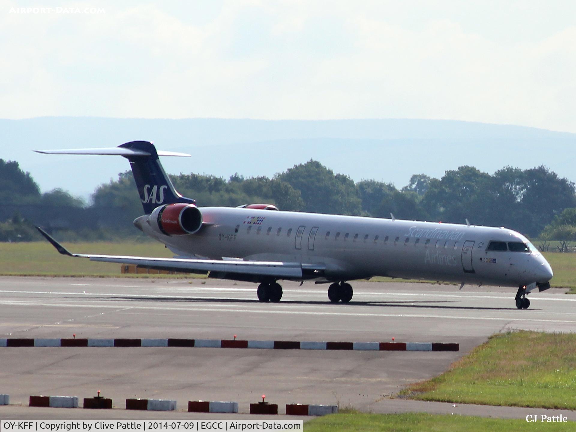 OY-KFF, 2009 Bombardier CRJ-900 (CL-600-2D24) C/N 15231, Manchester arrival