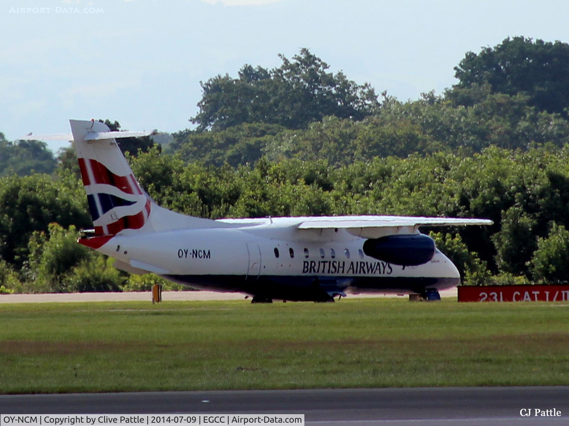 OY-NCM, 2001 Fairchild Dornier 328-300 328JET C/N 3190, Holding for departure