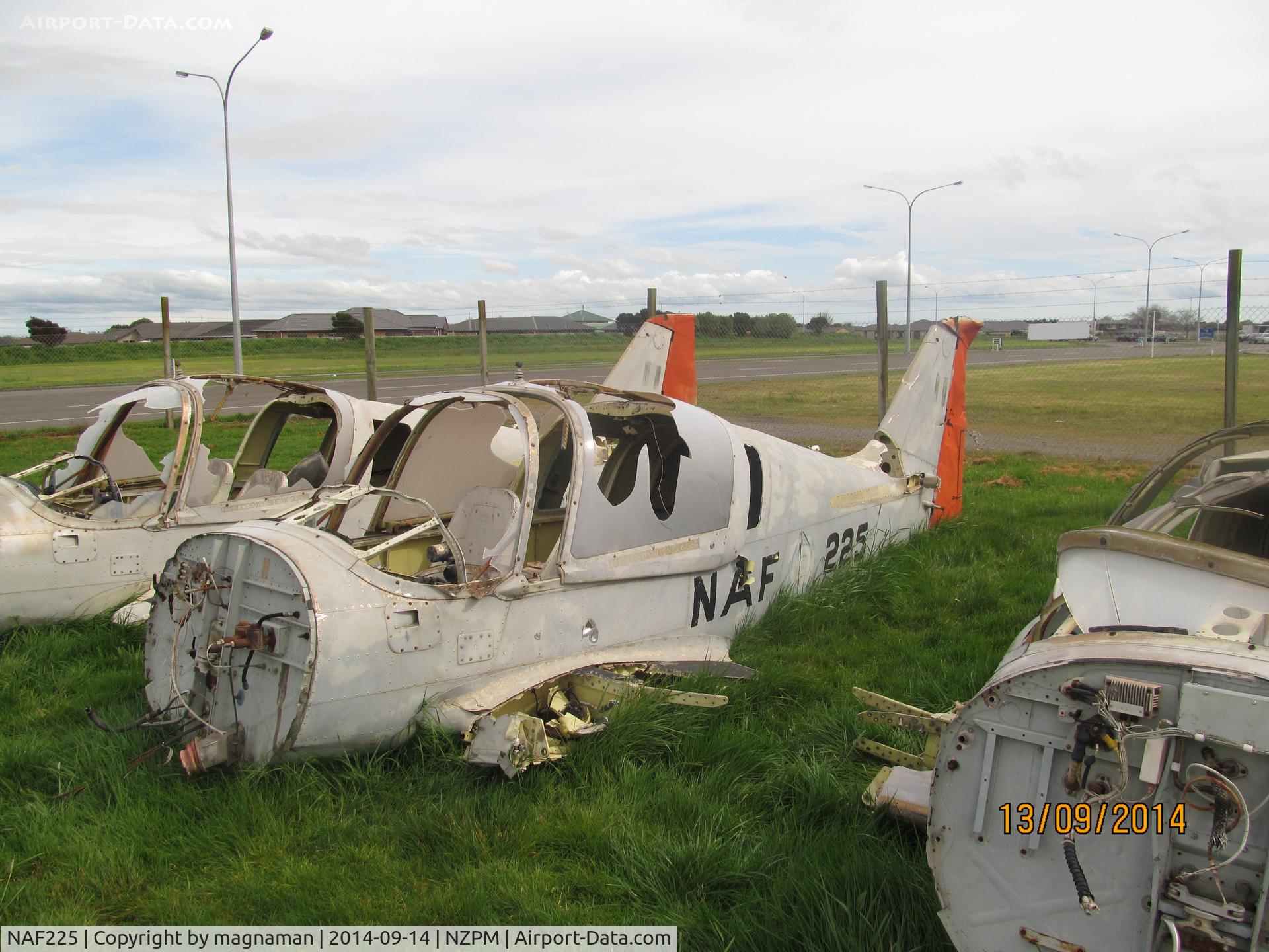 NAF225, 1973 Scottish Aviation Bulldog Series 120 Model 123 C/N BH120/263, at palmy awaiting fate