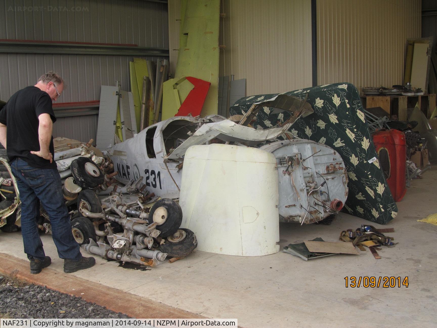 NAF231, 1974 Scottish Aviation Bulldog Series 120 Model 123 C/N BH120/269, in hangar - next to go?