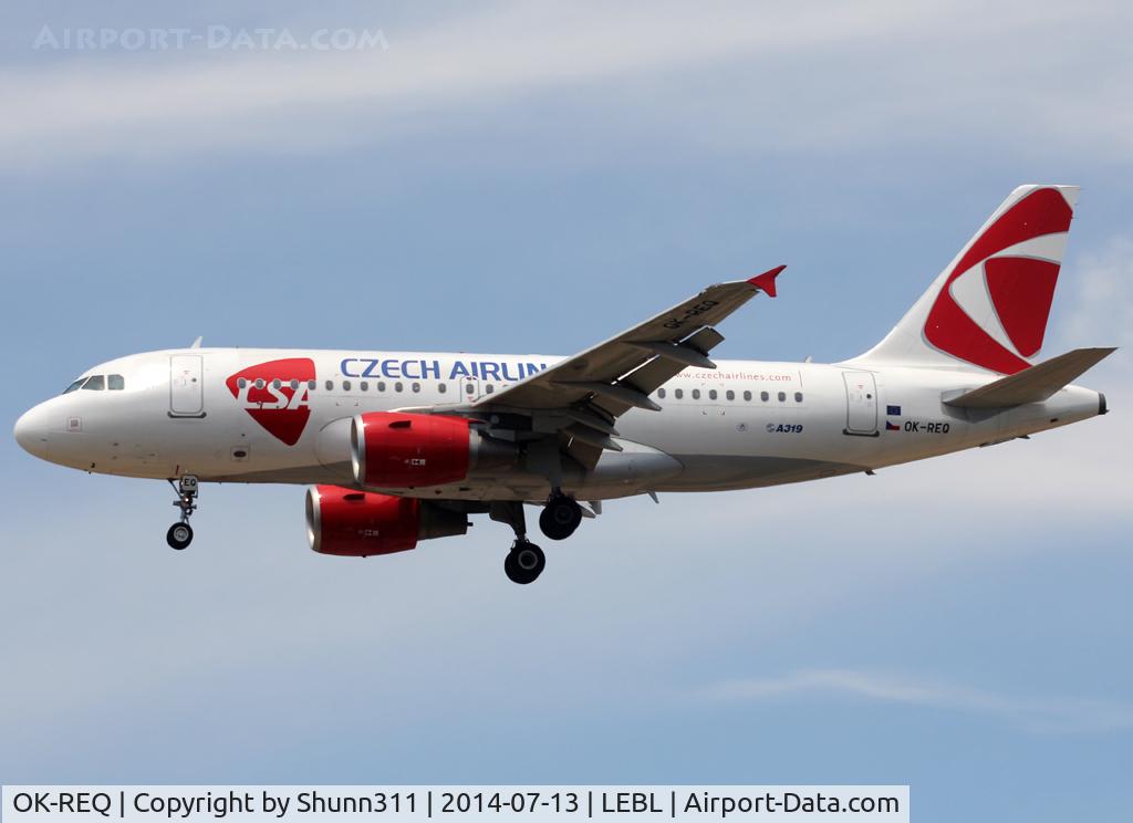 OK-REQ, 2011 Airbus A319-112 C/N 4713, Landing rwy 25R