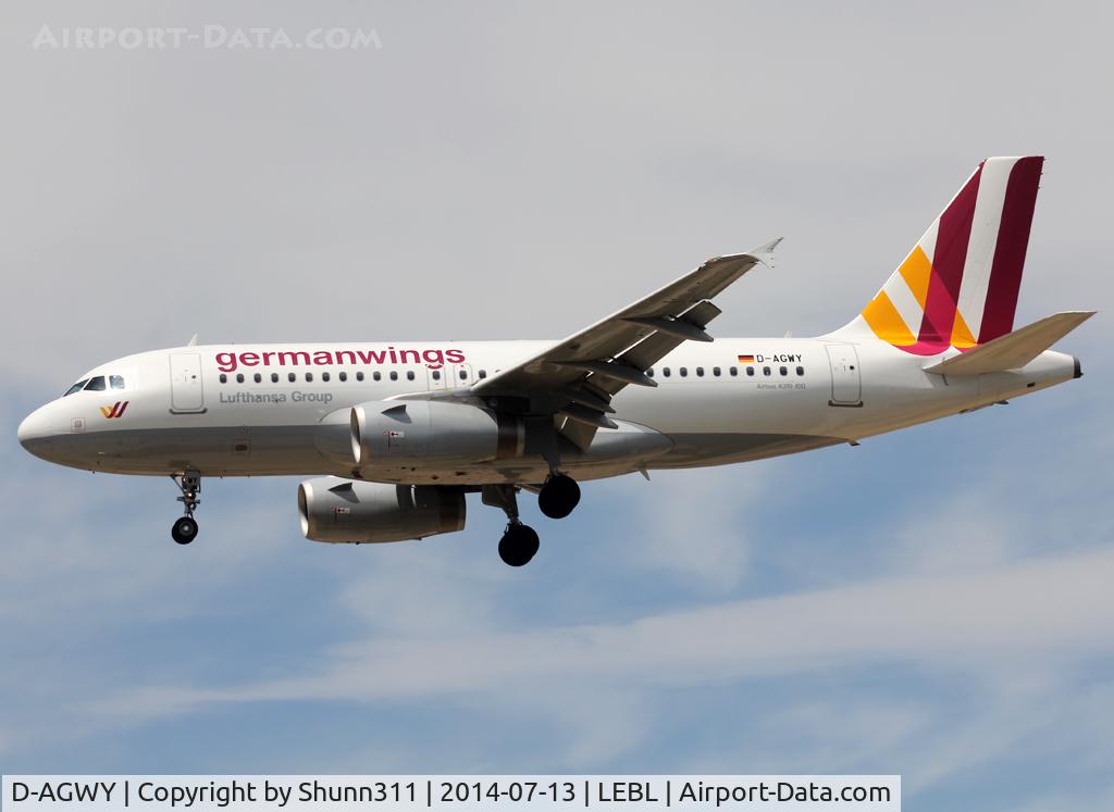 D-AGWY, 2013 Airbus A319-132 C/N 5941, Landing rwy 25R
