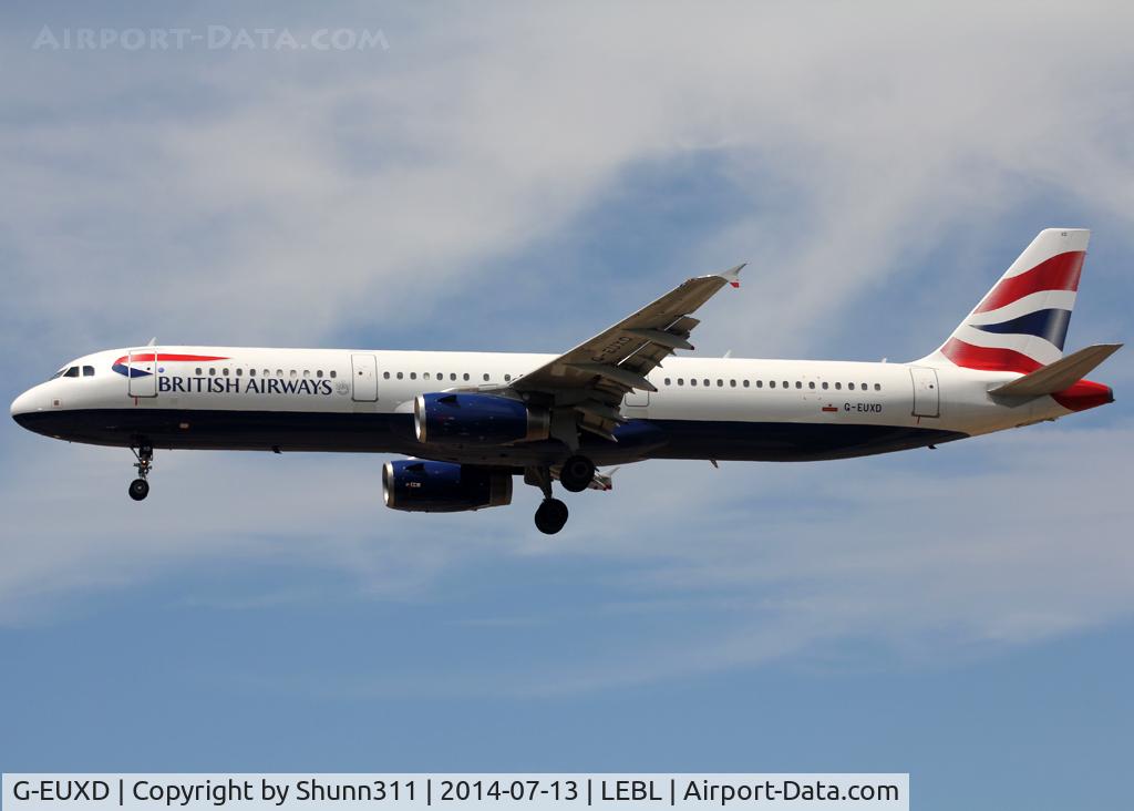 G-EUXD, 2004 Airbus A321-231 C/N 2320, Landing rwy 25R