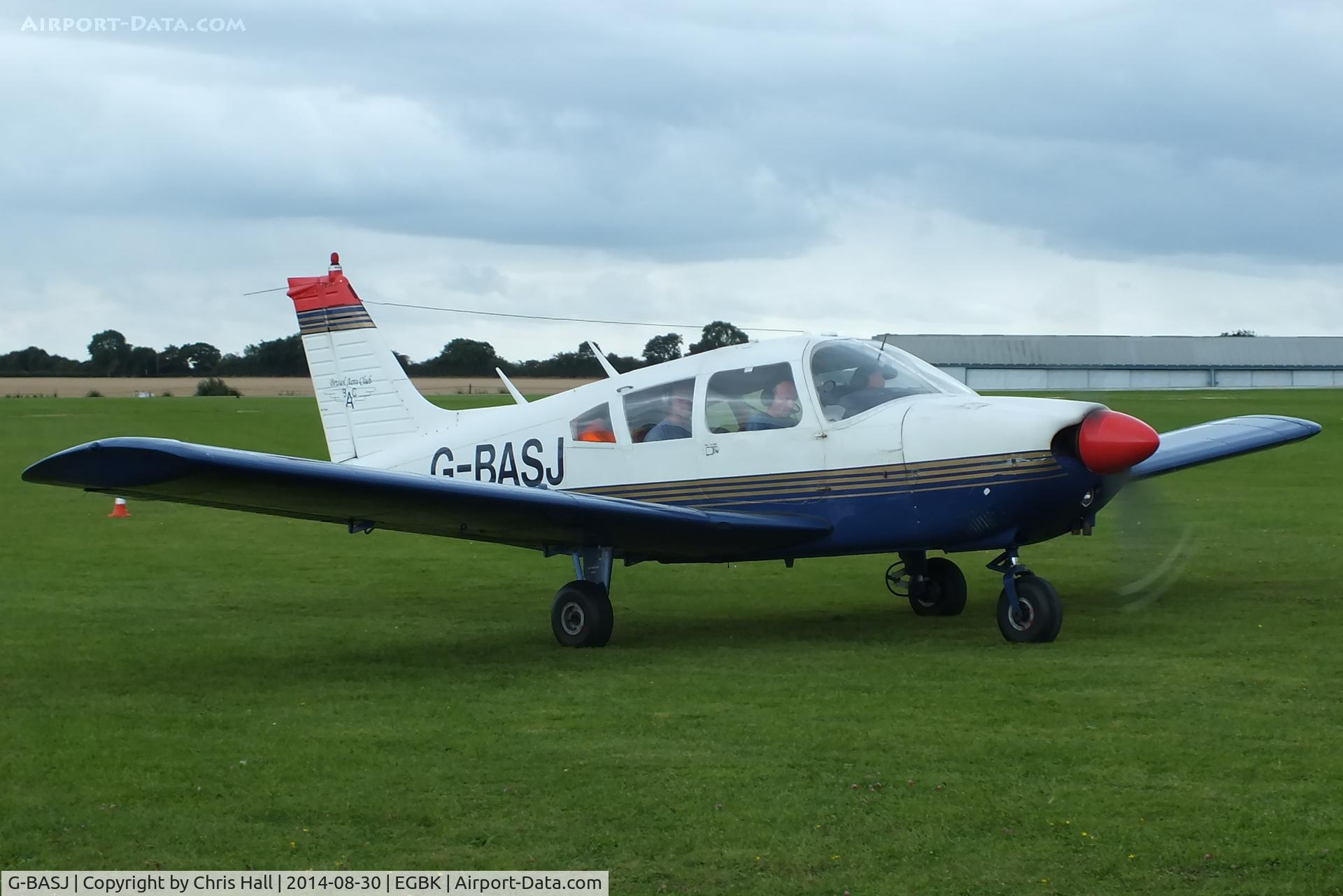 G-BASJ, 1972 Piper PA-28-180 Cherokee C/N 28-7305136, at the LAA Rally 2014, Sywell