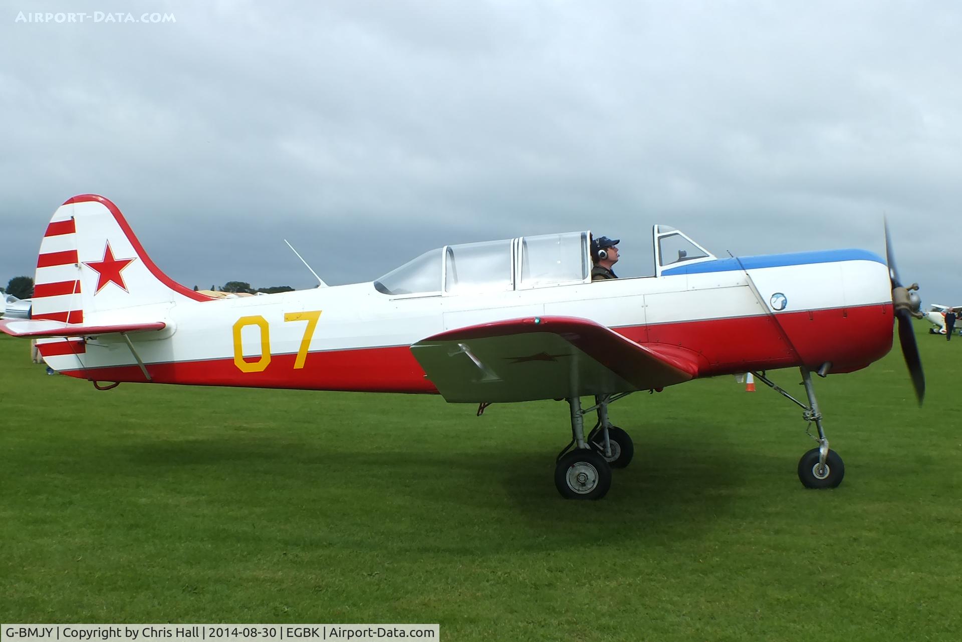 G-BMJY, 1964 Yakovlev Yak C-18A C/N 627, at the LAA Rally 2014, Sywell