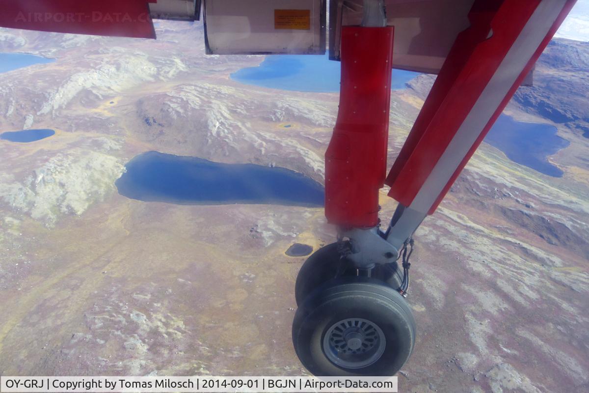 OY-GRJ, 1997 De Havilland Canada DHC-8-202 Dash 8 C/N 496, Flight from Ilulissat to Kangerlussuaq. Thanks a lot to Paul!