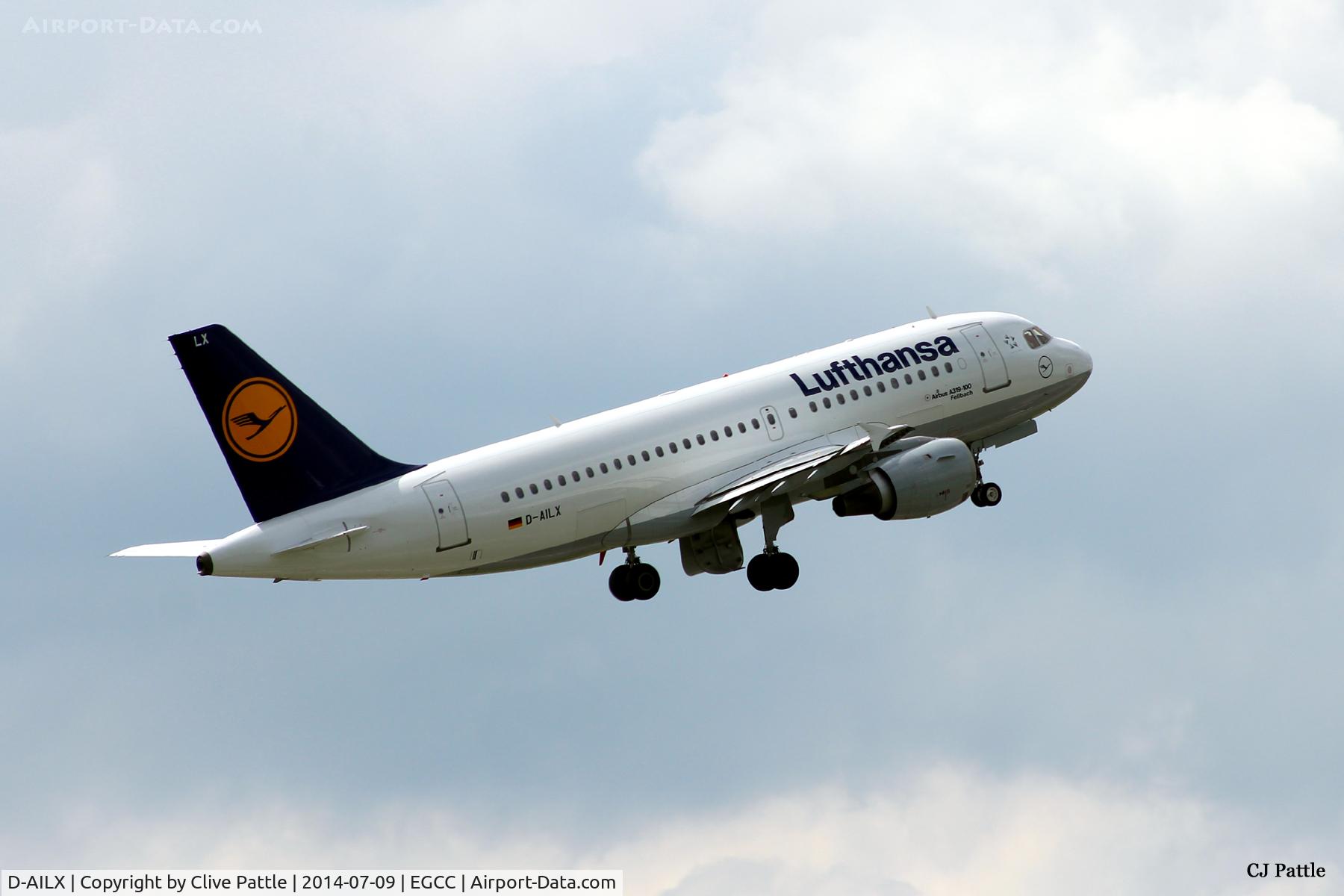 D-AILX, 1998 Airbus A319-114 C/N 860, Climb out from EGCC