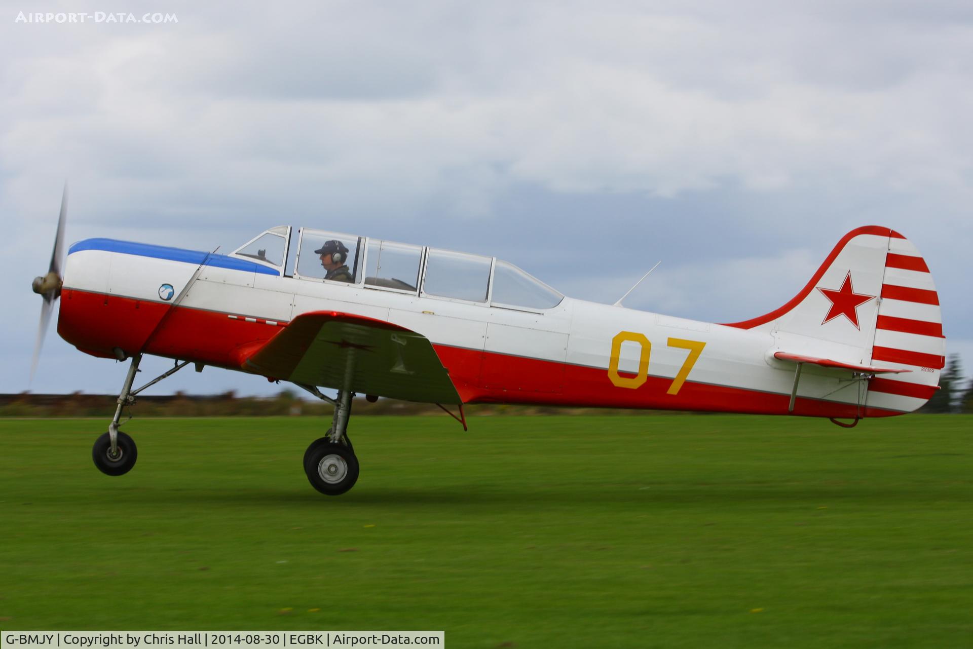 G-BMJY, 1964 Yakovlev Yak C-18A C/N 627, at the LAA Rally 2014, Sywell