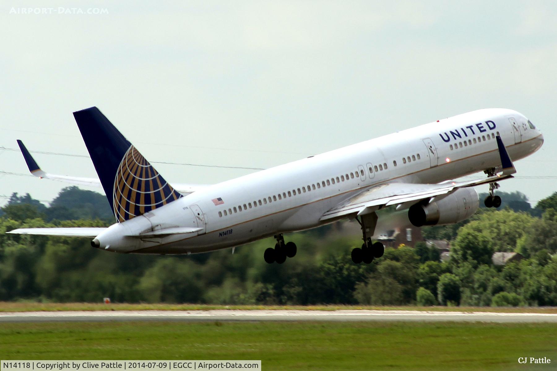 N14118, 1997 Boeing 757-224 C/N 27560, Rotate at EGCC
